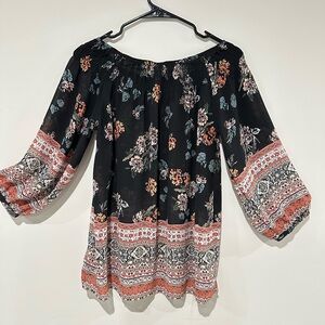 Knox Rose Multicolor Floral Peasant Blouse